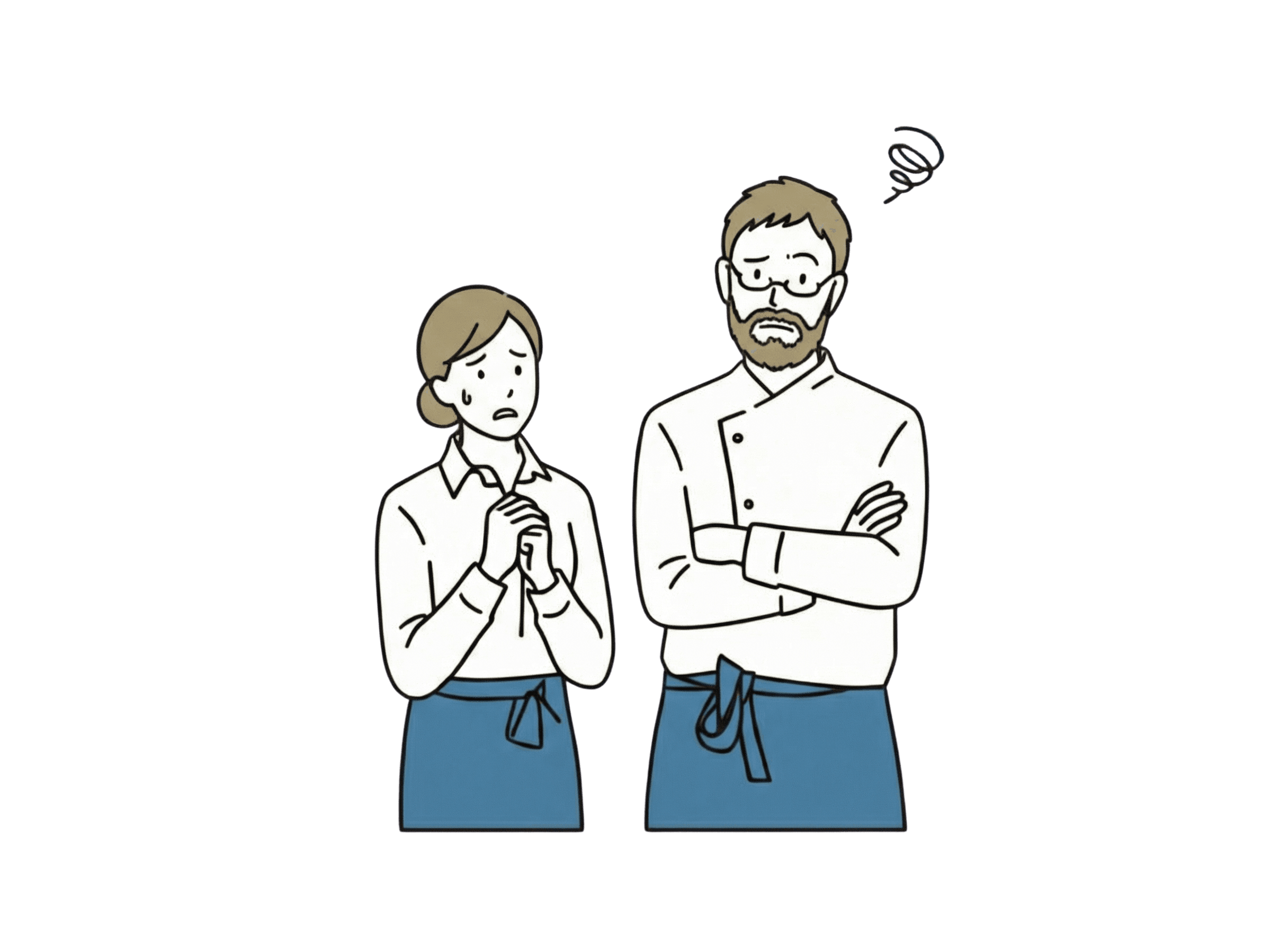 悩んでいる飲食店オーナー